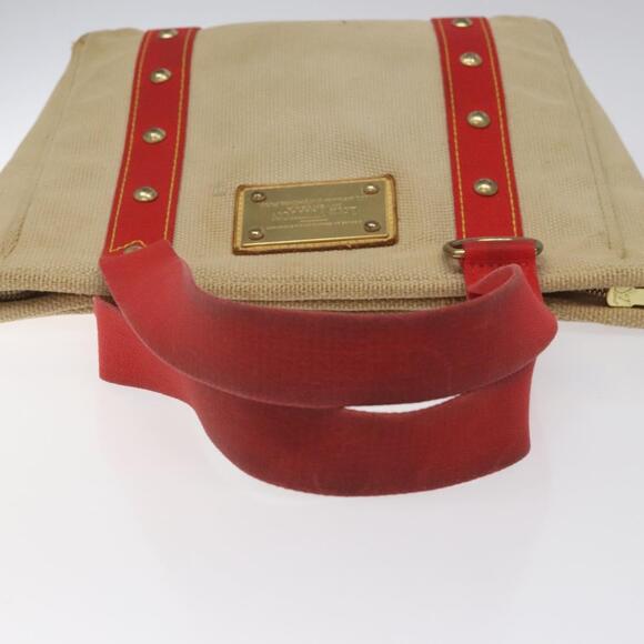 LOUIS VUITTON Antigua Cabas MM Tote Bag Beige Red M40035 - Picture 7 of 12